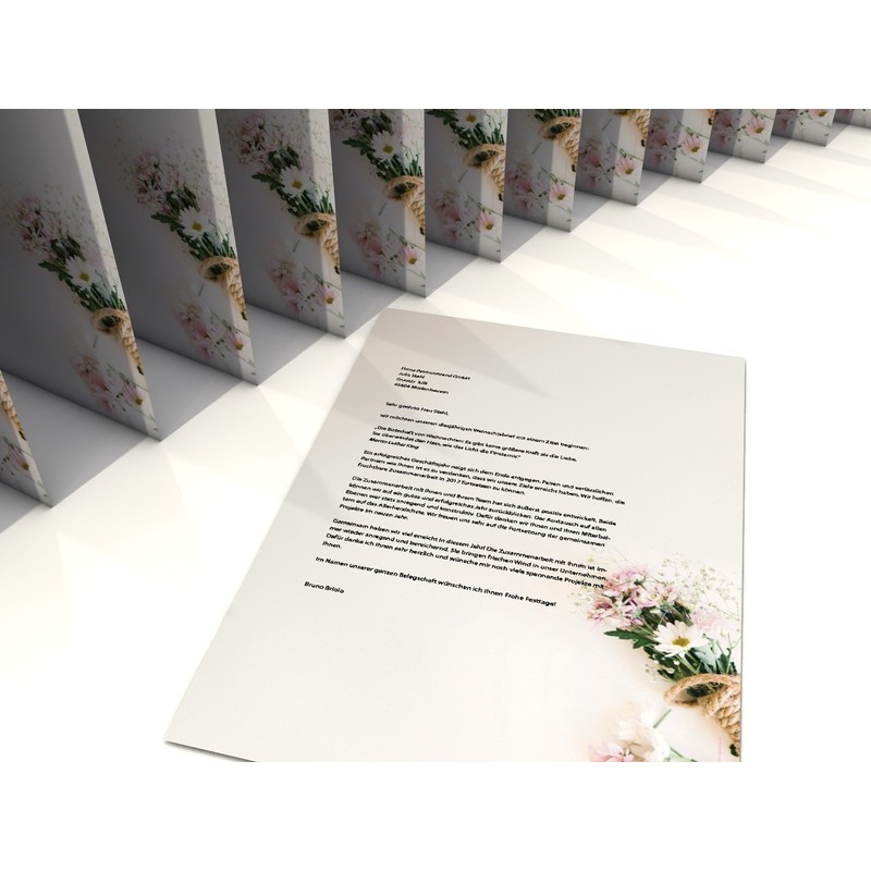 Floral Pastel Spring Writing Paper Spring Bouquet 100 Sheets DIN