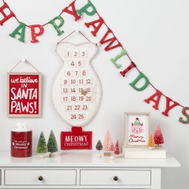Wondershop Cat Fish Advent Calendar Felt Red/Ivory Meowy Pet Wondershop Xmas Countdown 2023