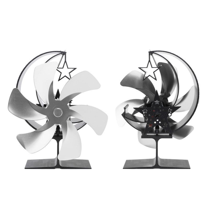 Stove Fan 6 Blades Fireplace Fan Heat Powered Fast Wind