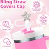 6 Pcs Star Straw Cover Caps White Blue Red Star