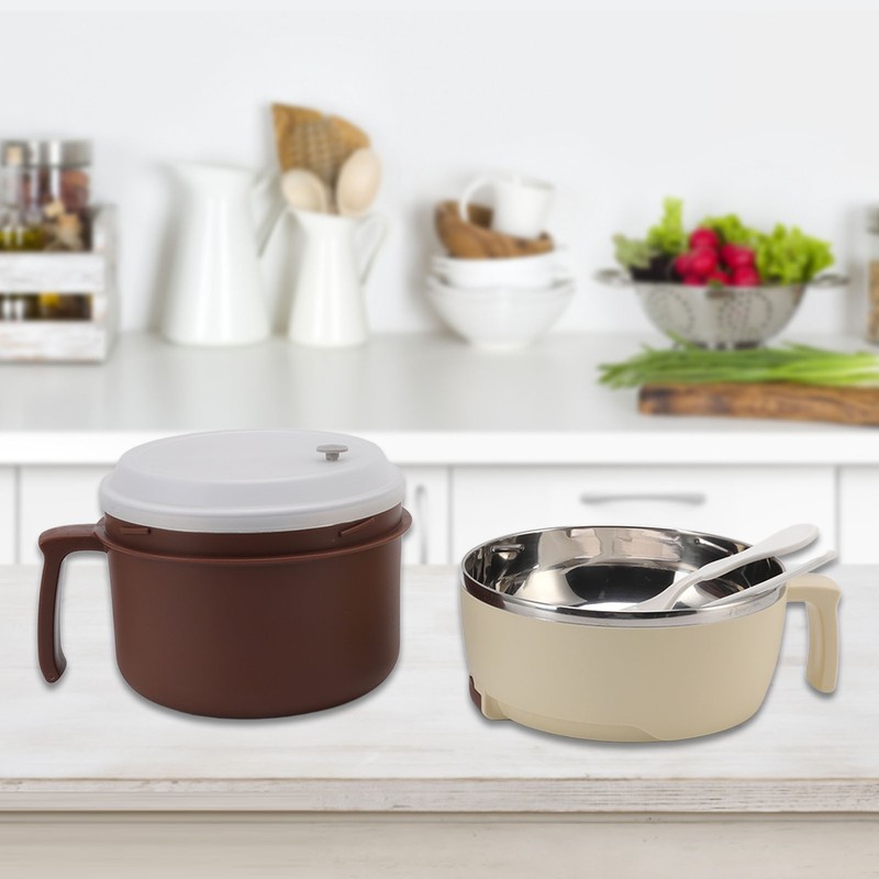 Stainless Steel Noodle Bowl Lunch Box Double Layer Ramen Bowl