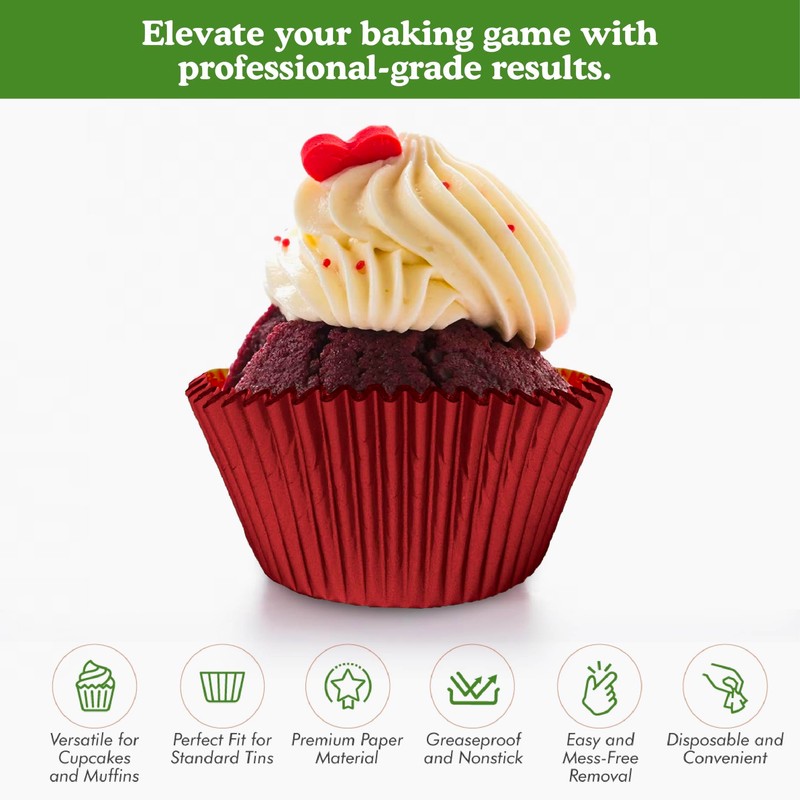 Regency Wraps RW122FRM Foil Baking Cup Mini, Red