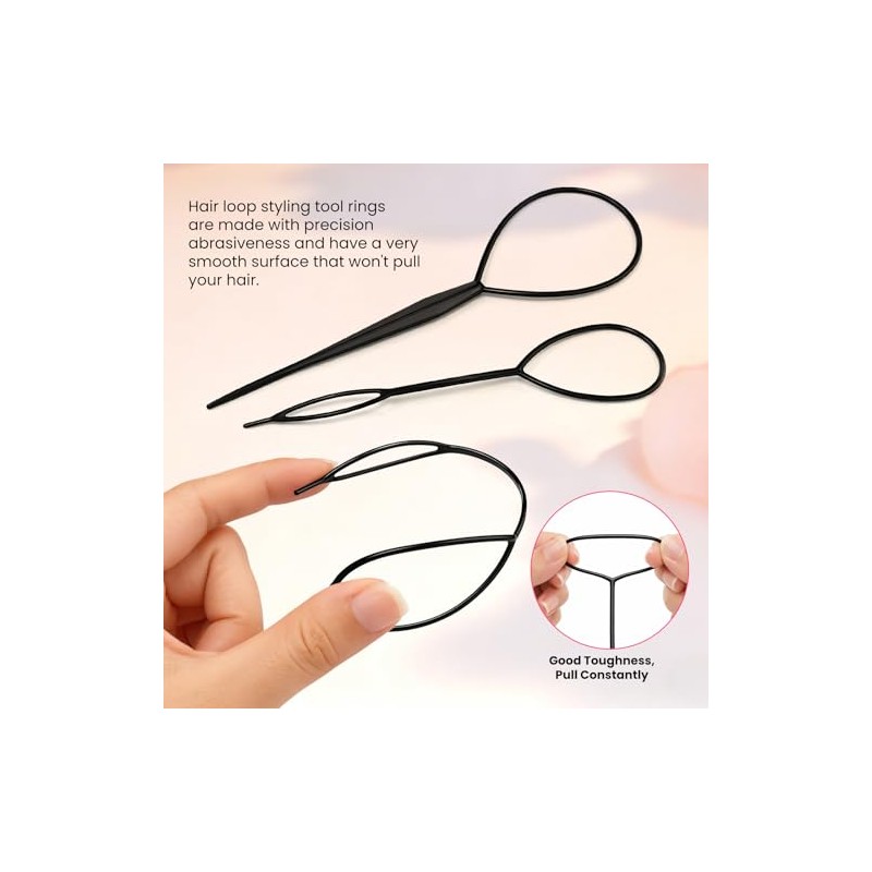 10-piece Hair Tool Set,Topsy Tail Hair Tool, Hair Pull Through