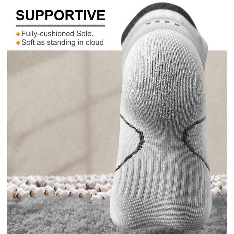 KEMISANT Trainer Socks 6 Pairs Men's Running Socks Ankle Socks