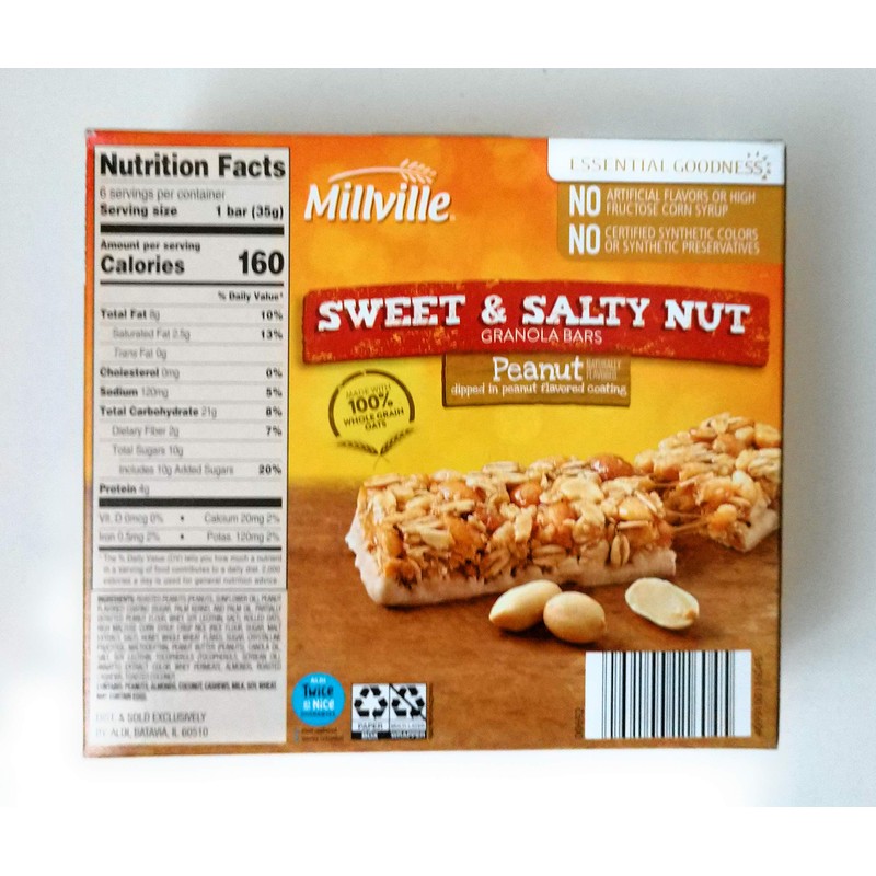 Millville Sweet & Salty Nut Granola Bars Peanut Flavor 6