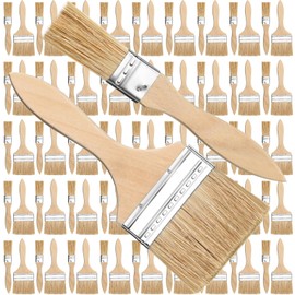 Skylety 100 Pcs Chip Paint Brushes Bulk 2 Inch 1 Inch Assort Size Household Bristle Brushes Disposable for Painting, Glue Varnish Oil Stain, Art Crafts Furniture Deck