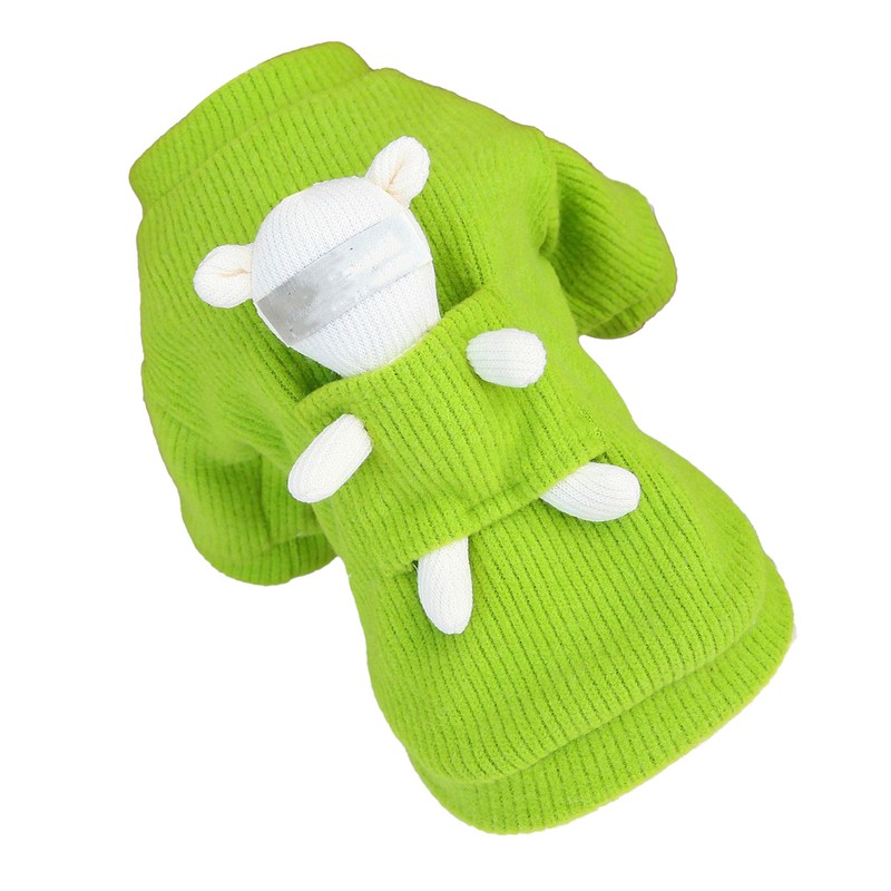 Dog Sweater Thickened Winter Apparel Knitting Wool Cute Bear Toy