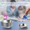 Cabilock 12pcs Makeup Palette Stainless Steel Small Round Paint Tray