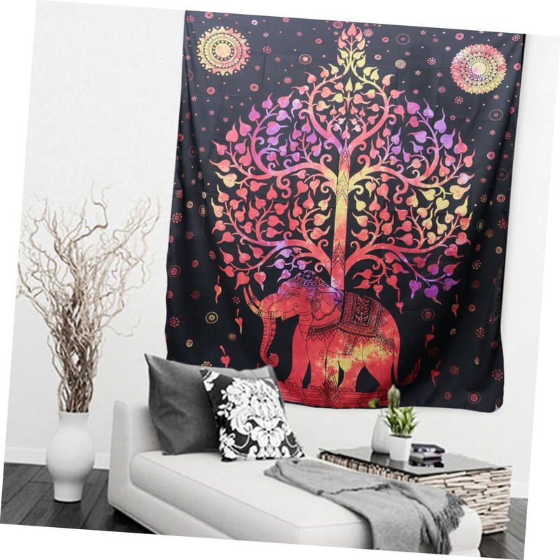 TEHAUX Elephant Pattern Wall Hanging Tapestry Creative Background Drop for