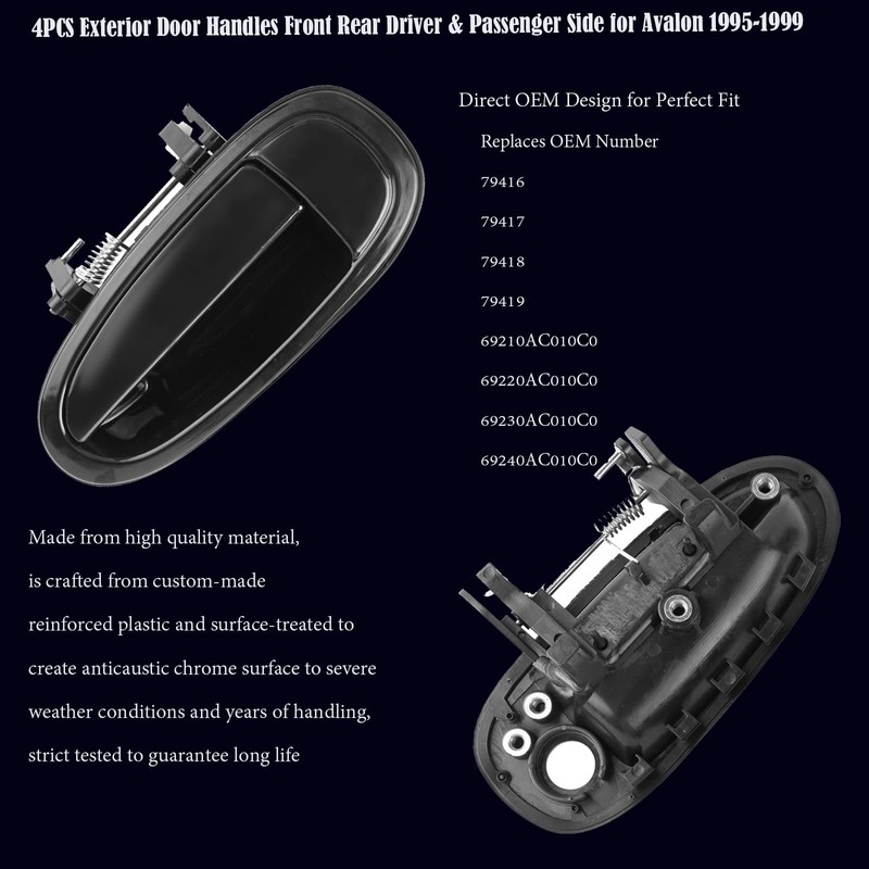 Exterior Outside Door Handle Front Rear Driver Passenger Side Fit