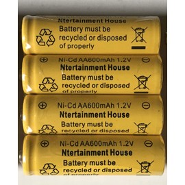 4 Piece Set AA NiCd 600mAh 1.2V Rechargeable Battery Personal Healthcare / Health Care