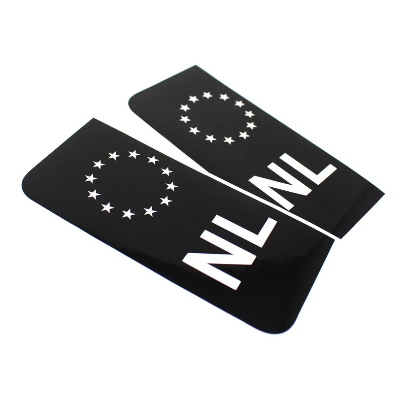 2 x Number Plate EU Field Sticker Film, Black, Car,