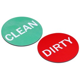 sourcing map Dishwasher Magnet Clean Dirty Sign Round Magnet Red-Green Double-sided Use for Dishwasher Washing Machine Refrigerator Clean Dirty Sign Indication