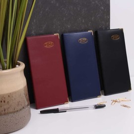 2025 Slim Week To View PVC Leather Effect Diary with Metal Corners. (Red)