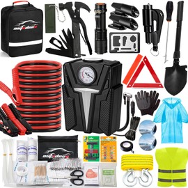 AUTODECO Roadside Car Emergency Kit - 136Pcs Premium Heavy Duty Car Safety Kit Emergency Kits for car