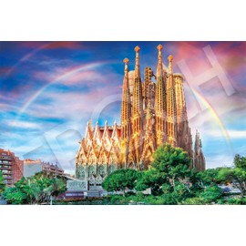 Epoch Company 1000 Piece Jigsaw Puzzle Overseas Landscape World Heritage Sagrada Familia (Spain) (50 x 75 cm) 09-031s 09-031s With Glue Included Spatula Tickets Included EPOCH