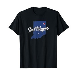 Fort Wayne Indiana IN Map T-Shirt