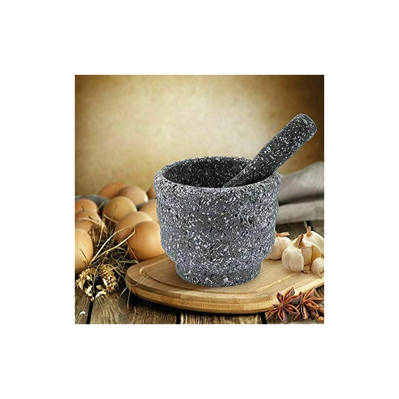 Black Resin Mortar & Pestle Spices Crusher Herbs Grinder Crushing
