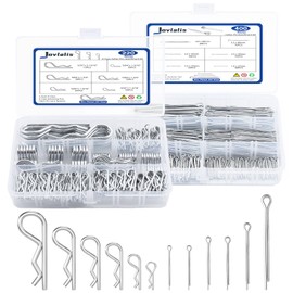620 pcs Cotter Pins Assortment Kit, Hairpin Cotter Pins & R Clips Assortment Kit, 12 Sizes for Hitch Pin Lock Systems, Zinc-Plated Cotter Pin Kit