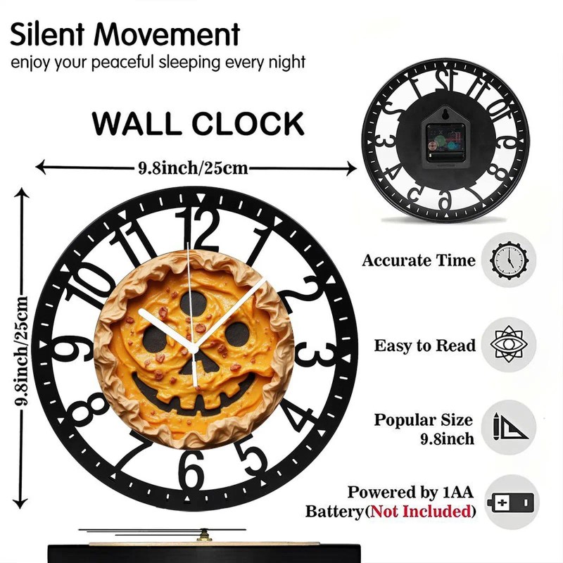 25cm Round Iron Clock Featuring a Frankenstein Monster Boltssheet size:
