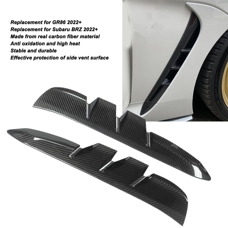 2PCS Side Vent Frame Cover Dry Carbon Fiber Material Replacement