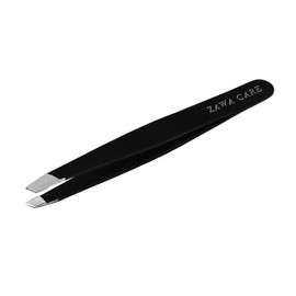 Zawa Care Tweezers for Women Stainless Steel Slant Precision Tweezer - Eyebrow Tweezers for Women and Men with Travel Case (Black)