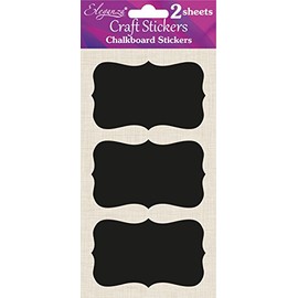 Eleganza Chalkboard Stickers, Synthetic Material, Black, 24 x 11.4 x 0.1 cm