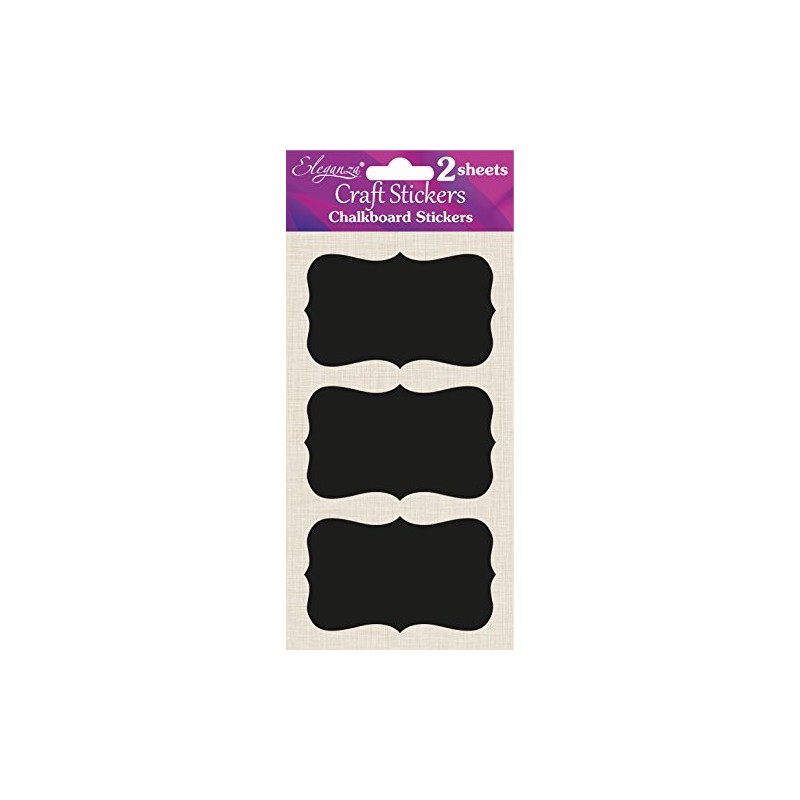 Eleganza Chalkboard Stickers, Synthetic Material, Black, 24 x 11.4 x