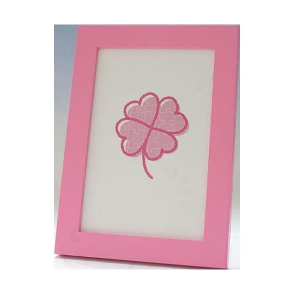 Wooden Puzzle Frame, For Jigsaw Puzzles, Light Pink, 3.9 x