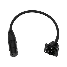 eMagTech 3 Pin XLR Male Panel Mount to XLR Female 30cm D Type XLR Through Cable for Plate Mount Microphone Hall and Audio Devices (Male to Female)