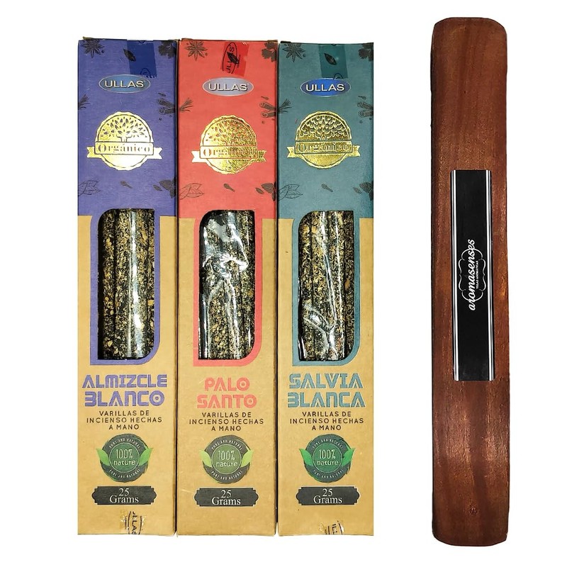 ULLAS Natural Organic Incense Sticks 3 Pack + 1 Aromasenses