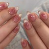 SXVME Uñas postizas Cat Eye en almendra, uñas cortas de