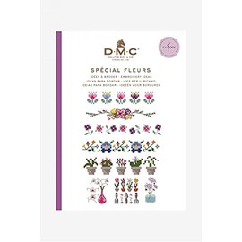 DMC - Mini cross stitch book FLORES, format A6, 40 pages AVEC+/- 80/100 mini designs