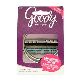 Goody Boutique Hair Tie Bracelets, Skinny/Silver