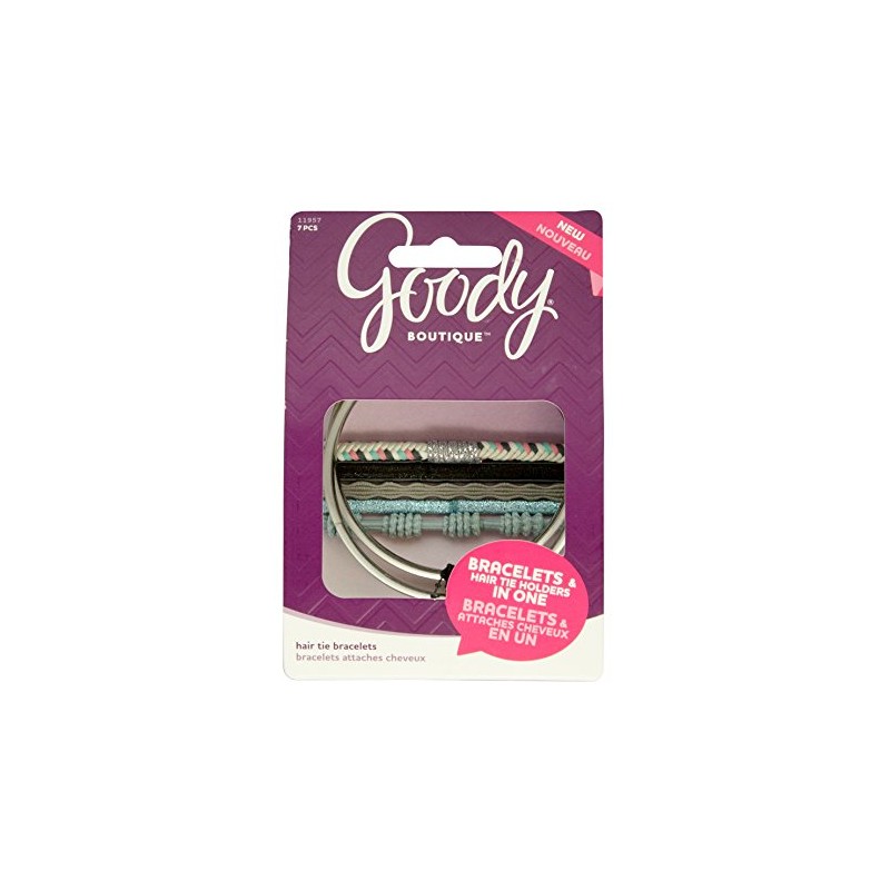 Goody Boutique Hair Tie Bracelets, Skinny/Silver