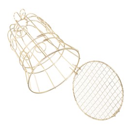 BUGUUYO Gold Bird Cage Decorative Hanging Feeder Vintage Garden Decor for Parrots Parakeets Elegant Outdoor Indoor Home Accent Engaging Bird for Cockatiels Sophisticated Design