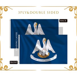 Louisiana Flag 3x5 Outdoor Double Sided Heavy Duty Durable 3 Ply Louisiana State Flags Banner with 2 Grommets