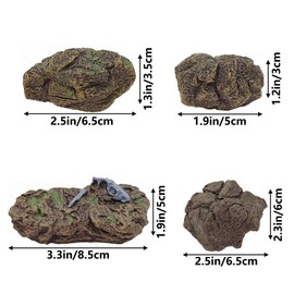 HAOBIN Pack of 4 Artificial Rocks Miniature Rocks Simulated Mini Rocks Mini Garden Rocks Miniature Garden Accessories Ornaments for Decoration of Miniature Fairy Gardens, Miniature Landscaping