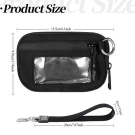 Josojoou The Iris Wallet for Women, Mini Zip Card Case, Water Proof Wristlet Wallet, Compact Coin Purse With Clear ID Window, Lightweight Portable Keychain Purse