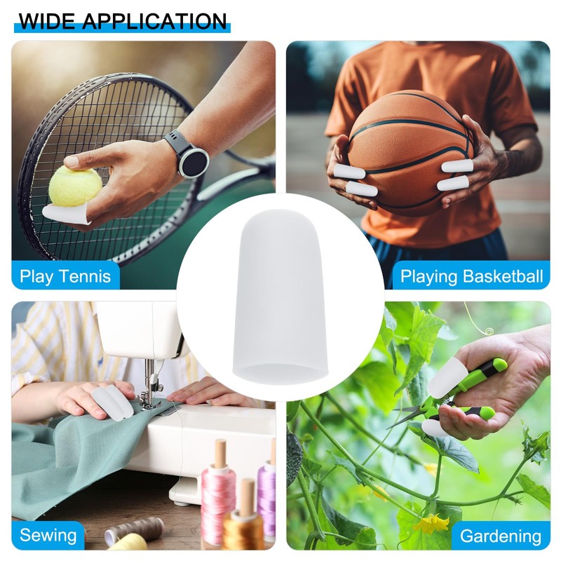 PATIKIL 1.6" Silicone Gel Finger Cots, 10 Pcs Support Fingertips