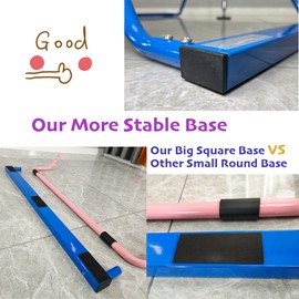 PreGymnastic Folding Gymnastics Bar with Rings, Foldable Kip Bar with Sturdier Base, Training Bar for Kids Ages 3-10, Horizontal Bar, Home Gym Equipment for Boy Girl(Foldable Bar with Mat,Blue-Mat)