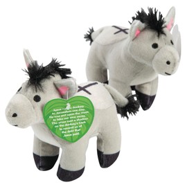 Fun Express Easter Legend Stuffed Donkeys with Card - 12 Pieces - Great for Church and Easter Baskets and Celebrations