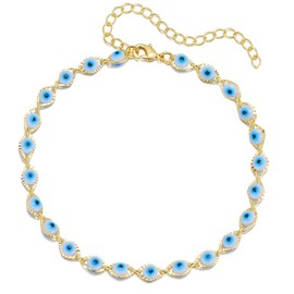 Gold Bracelets for Women Charm Bracelet Gold Stack Bracelets Non Tarnish Dainty Gold Layered Bracelets Gold Ankle Bracelets Evil Eye Bracelet Trendy Jewelry Gifts