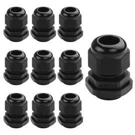 GINTOOYUN 10PCS M20x1.5 Cable Gland 6mm-12mm Wire Hole Waterproof Nylon Joint Adjustable Locknut with Washer (M20*1.5)