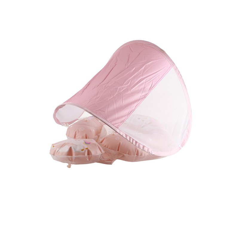 Children Swimming Circle Pink Little Horse Inflatable Sunshade Pool Float