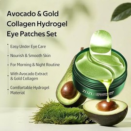 Parche Coreano de Hidrogel con Péptidos y Colágeno - 60 Mascarillas Reafirmantes, Iluminadoras e Hidratantes para Ojos - Ojeras, Bolsas, Arrugas y Lín