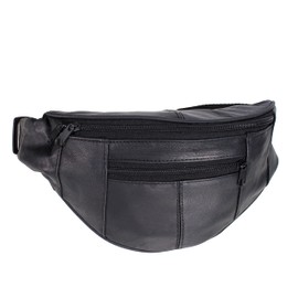 AR Mens Womens Leather Bum Bag Travel Money Pouch Waist Hip Bag Pouch Passport Holder Adjustable Belt