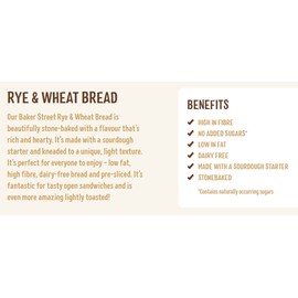 Baker Street Rye Wheat Bread | Pack of 4 | 500g each | Cleverly Packed for Long Life Freshness | Pre-Sliced