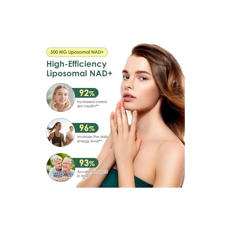 Suplemento NAD 100 capsulas Resveratrol Quecertin Energía y Vitalidad