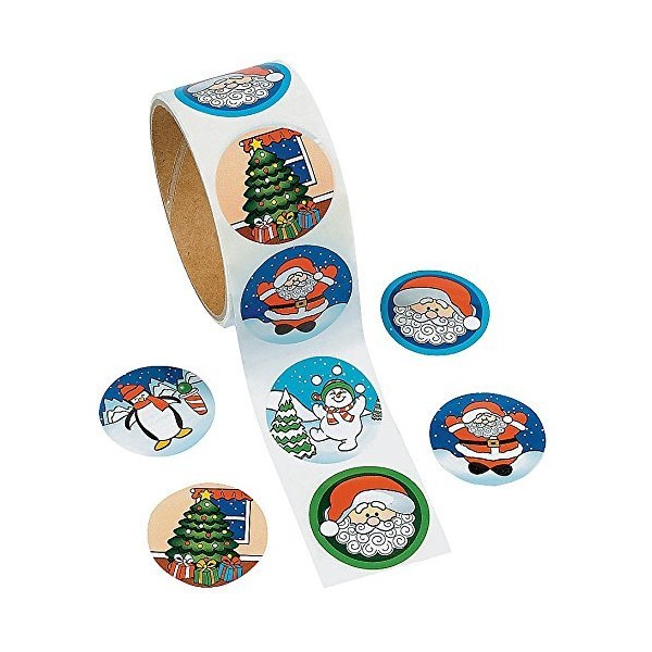 CusCus Holiday Roll of Stickers (100 Stickers) 1 1/2". Paper